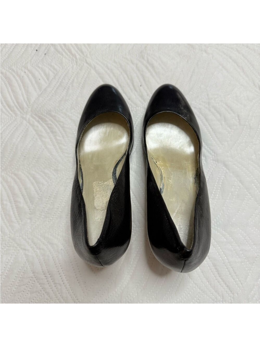 Nine West Women’s Black Leather Heel Pumps. Size 9 - Picture 5 of 9